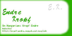 endre kropf business card